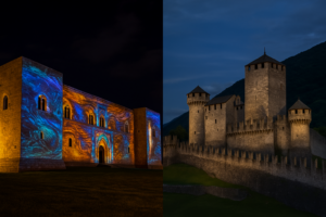 Castelli e fortezze europee con nuove esperienze: Lagopesole (Basilicata) con videomapping estivo e Montebello (Svizzera