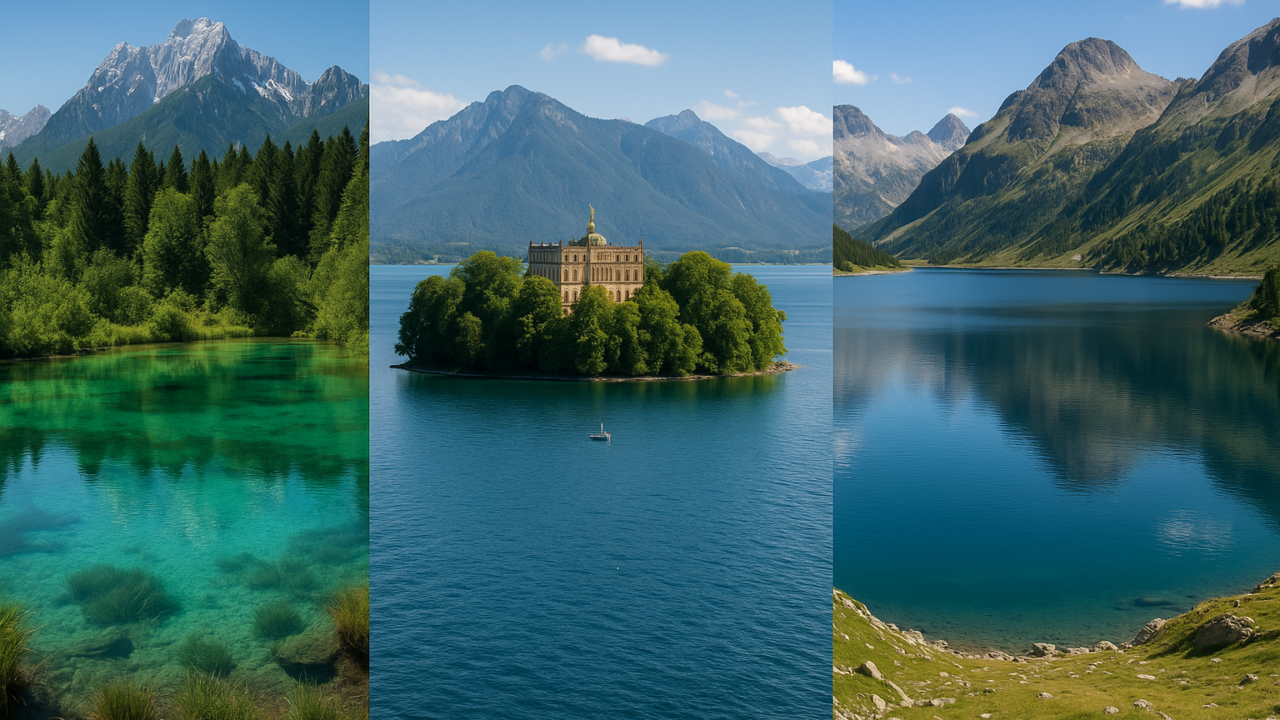 Laghi alpini da cartolina: Zelenci in Slovenia, Herrenchiemsee in Baviera e Chiemsee