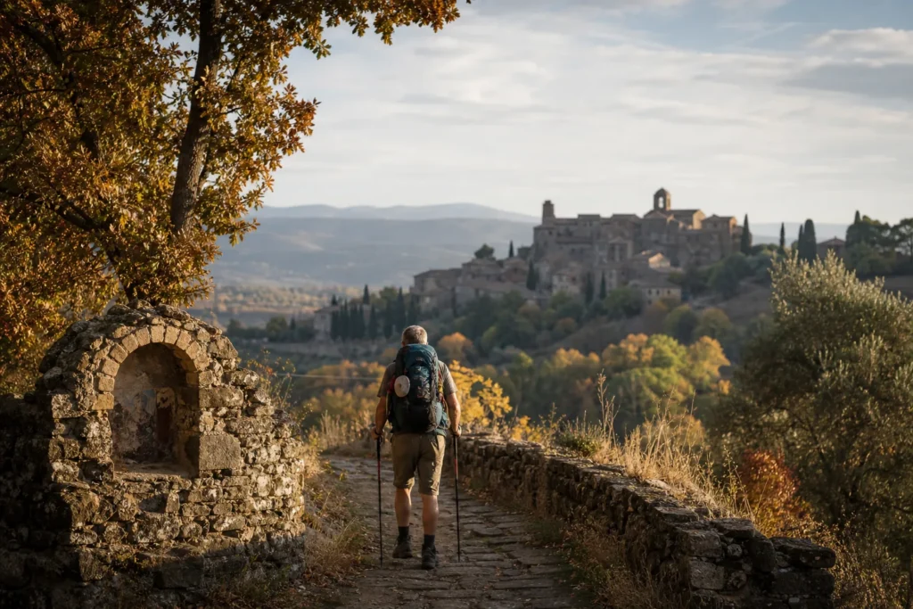Via Francigena in autunno: il tratto toscano a piedi da Pontremoli a Radicofani tra boschi e borghi