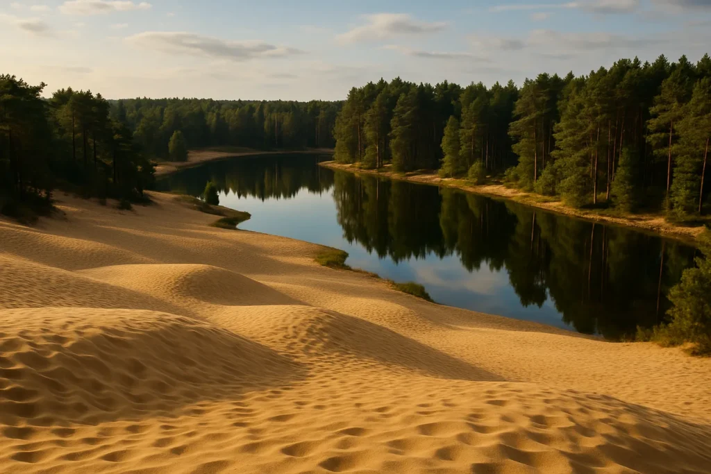 Paesaggi da fiaba nel Belgio: il deserto di dune dorate di Lommel tra pini e specchi d'acqua