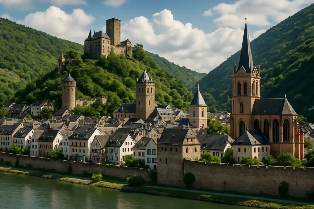 Oberwesel: il borgo medievale sulla gola del Reno tra rocche e altari dorati