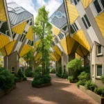 Kubuswoningen a Rotterdam: il quartiere-foresta di case cubiche che sfida la geometria urbana
