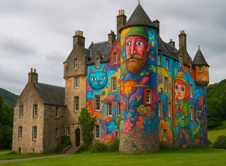Kelburn Castle: il castello scozzese trasformato in opera d'arte dai graffiti brasiliani